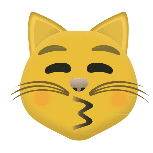 Kissing Cat Face with Closed Eyes