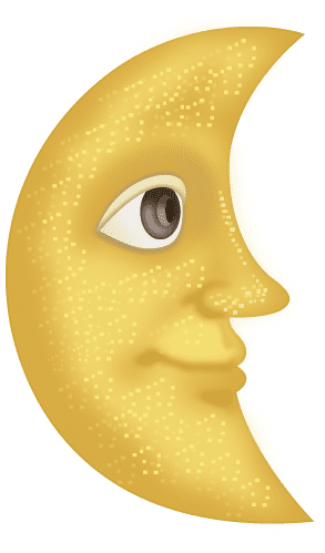 Last Quarter Moon with Face